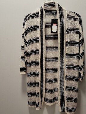 Jones New york sweater cardigan - sie M Mediun - black and white, classic